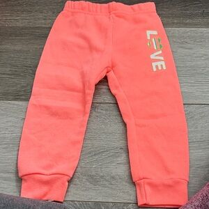 Source Unknown Coral Kids Joggers with Love Design